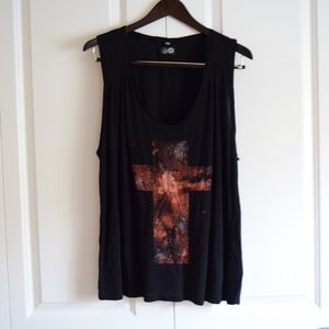 OOAK Cheap Monday Galaxy Cross Scoop Neck Tank